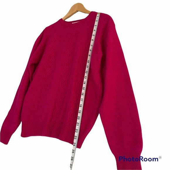 Vintage SK & Company Pink Lambswool & Angora Rabbit Hair Blend Sweater Sz Medium - Picture 3 of 8